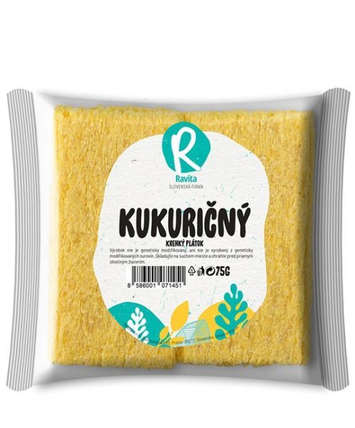 Kukuričný krehký plátok RAVITA 75g