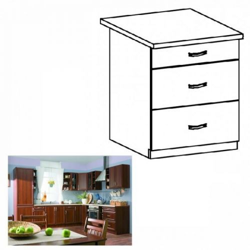 Spodní skříňka D60S3 s šuplíky, ořech Milano, SICILIA