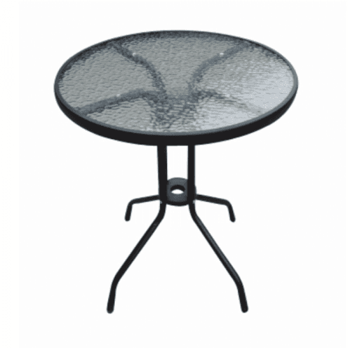 Jídelní stůl, černá ocel / temperované sklo, BORGEN TYP 1