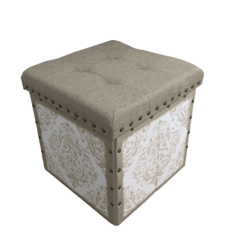 Taburet, béžová/bílá, SAFIA