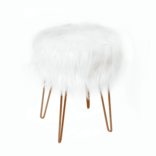 Taburet, bílá / zlatý nátěr, Jamin