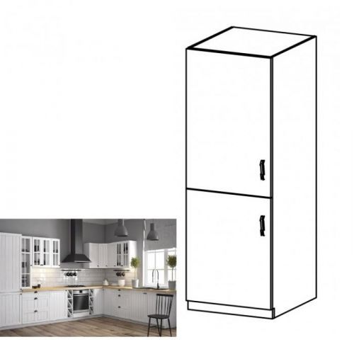Skříňka na vestavěnou lednici D60ZL, levá, bílá / sosna Andersen, PROVANCE