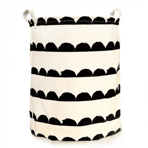 Koš na prádlo, bílá / vzor černá, PLEJO TYP 2