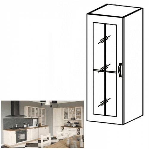 Skříňka, bílá / sosna skandinávská, levá, ROYAL W40S