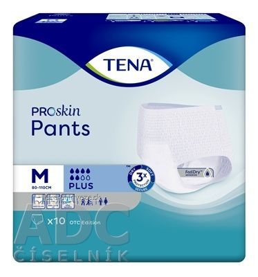 TENA Pants PLUS MEDIUM naťahovacie absorpčné nohavičky, obvod 80-110 cm 1x10 ks