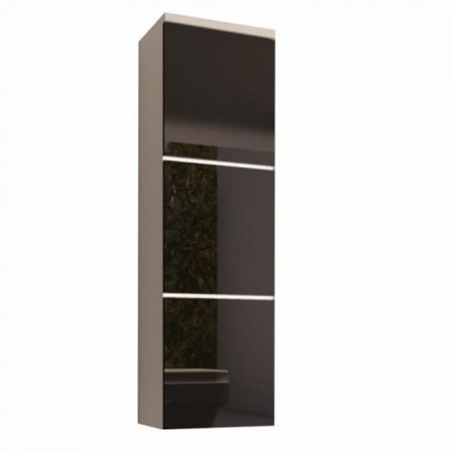 Skříňka vysoká, bílá / černý extra vysoký lesk HG, MASON BL11