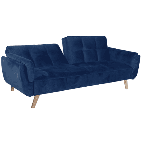 Pohovka rozkládací, královská modrá látka Velvet / dub, FILEMA