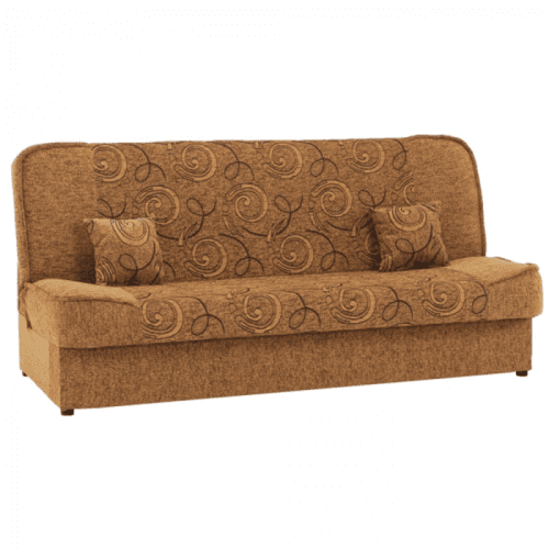 Rozkládací pohovka, látka zlatá / vzor, ASIA NEW