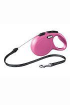 Vodítko FLEXI Classic NEW S lanko 8m/12kg růžová