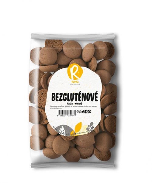 Bezlepkové piškóty kakaové RAVITA 120g