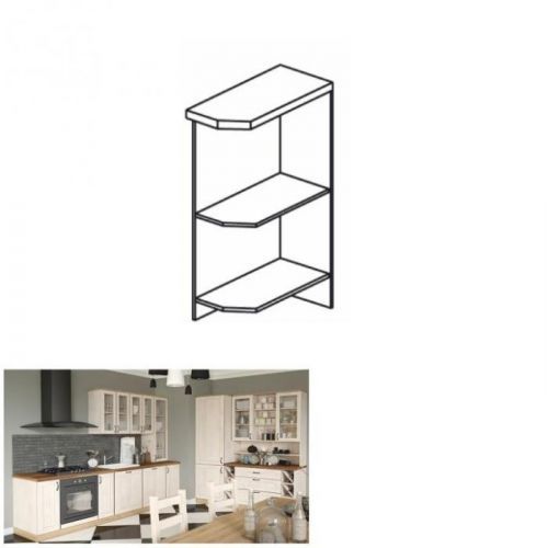 Spodní rohová skříňka, bílá, pravá, ROYAL D25PZ