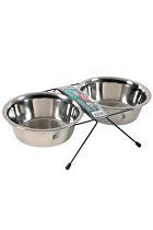 Miska nerez stojan+2 misky pes STEEL 1,3l Zolux