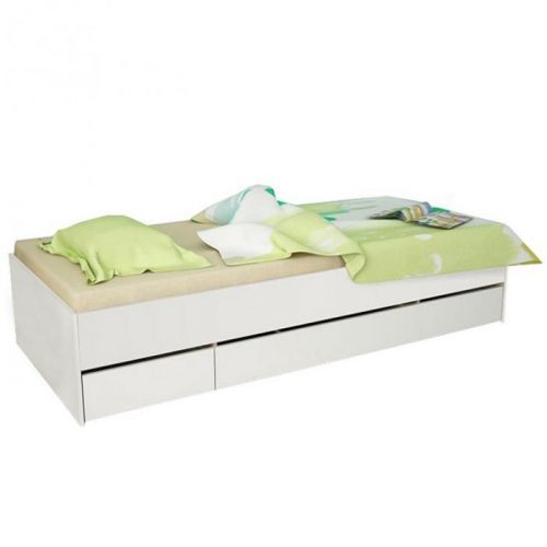 Postel s úložným prostorem, bílá, Matiasi