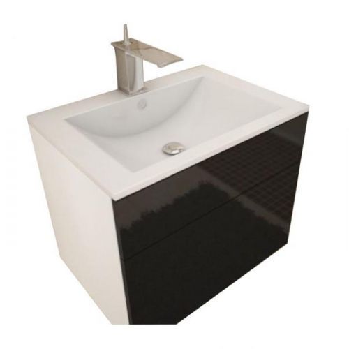 Skříňka pod umyvadlo, bílá / černá extra vysoký lesk HG, MASON BL13