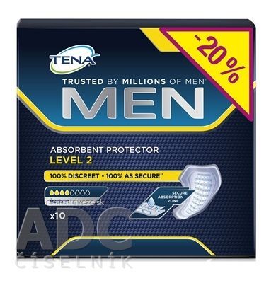 TENA MEN LEVEL 2 PROMO absorpčné vložky pre mužov, Medium, (zľava -20%) 1x10 ks