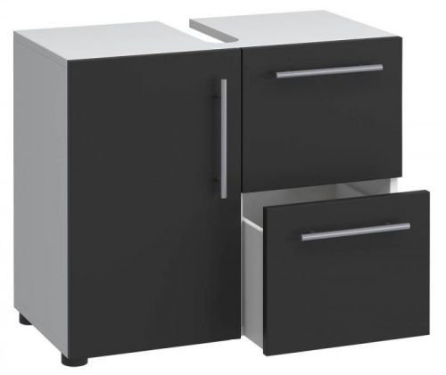 Kúpeľnové skrinka Flandu - pod umývadlo, čierna