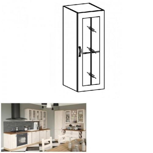 Skříňka, bílá / sosna skandinávská, pravá, ROYAL W40S