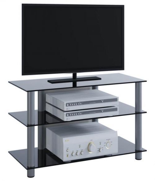 TV stolík Sindas, čierne sklo