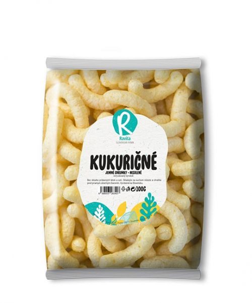 Kukuričné chrumky jemné nesolené RAVITA 100g