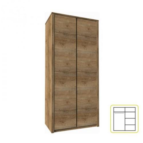 Skříň dvoudveřová, dub lefkas tmavý, MONTANA S2D