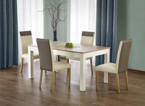 Seweryn 160/300 cm stôl farba dub Sonoma / biely (160-300x90x76 cm)