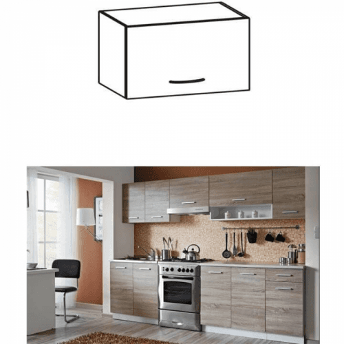 Skříňka do kuchyně, horní, dub sonoma / bílá, CYRA NEW G0-50