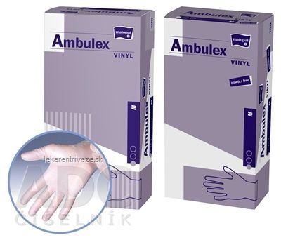 Ambulex rukavice VINYLOVÉ veľ. M, nesterilné, nepúdrované 1x100 ks