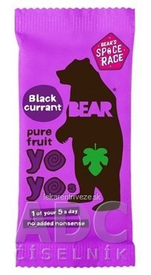 BEAR Čierne ríbezle yoyo (Black currant pure fruit) ovocné rolky 1x20 g