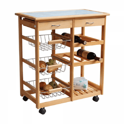 Servírovací stolek, přírodní, CAYMAN