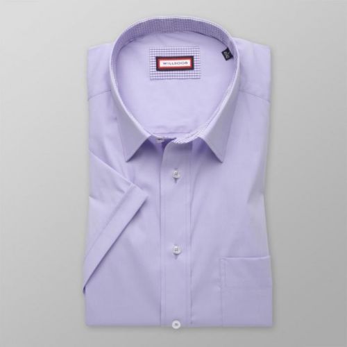 Pánska klasická košeľa s krátkym rukávom (výška 176-182) 7933 vo fialkovej farbe