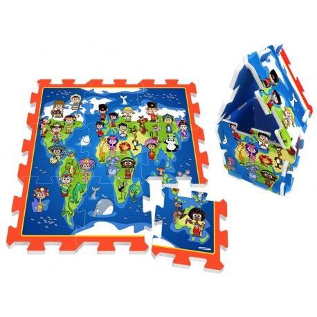 ZA3149 DR Penové puzzle na zem - Mapa sveta 9ks