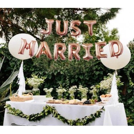 DR Set strieborných balónov - Just married 11ks