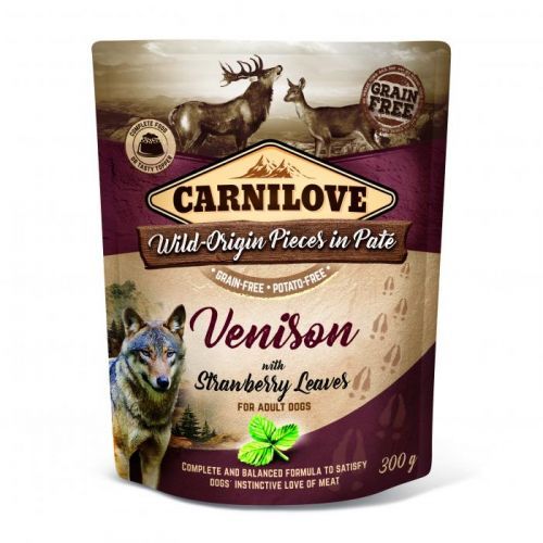 CARNILOVE dog vrecko piatej Venison / jahoda leaves - 300g