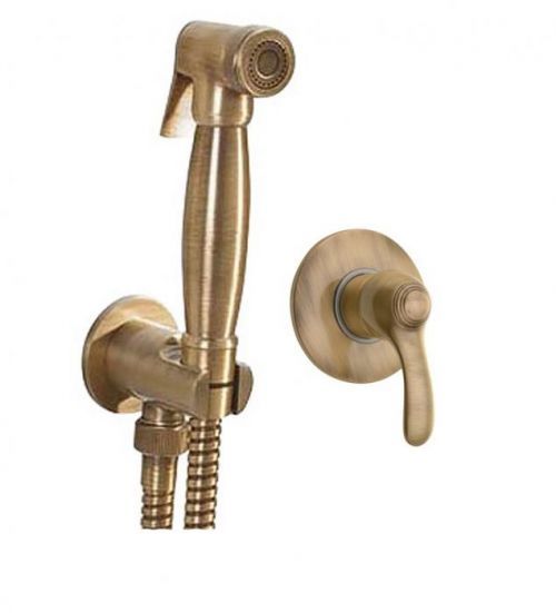 SAPHO - Podomítková baterie s bidetovou sprškou Retro, bronz (BIDETSET06-RETRO-BR)