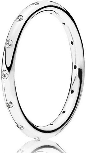 Pandora Strieborný prsteň s trblietavými kamienkami 190945CZ 56 mm