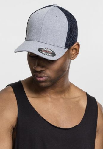 Flexfit Melange Mesh h.grey/navy - One Size