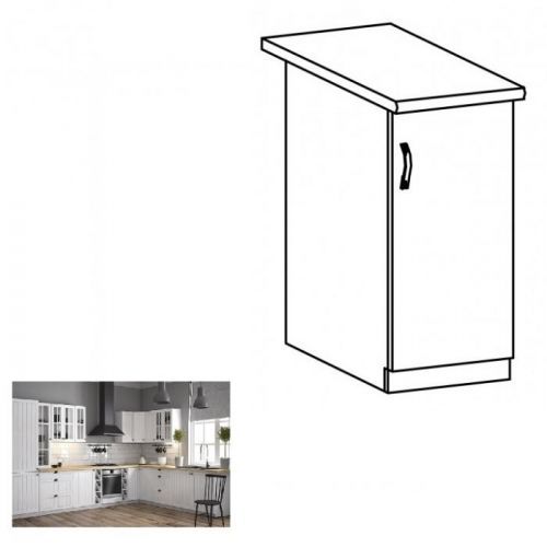 Spodní skříňka D30, pravá, bílá / sosna andersen, PROVANCE