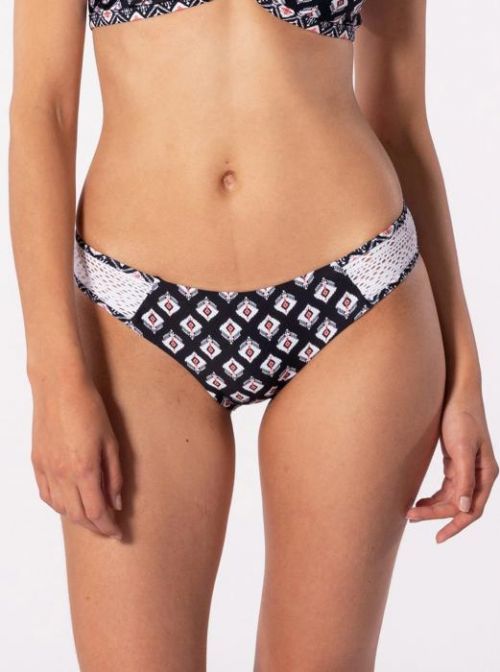Bielo-čierny dámsky vzorovaný spodný diel plaviek Rip Curl
