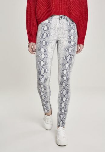 Ladies Animal Stretch Twill Skinny Pants offwhite snake - 26