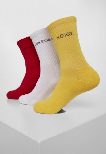Wording Socks 3-Pack yellow/red/white - 43-46