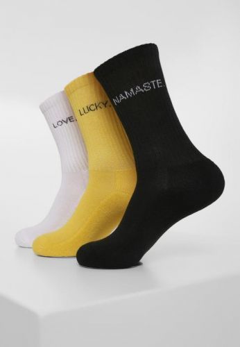 Wording Socks 3-Pack black/white/yellow - 43-46