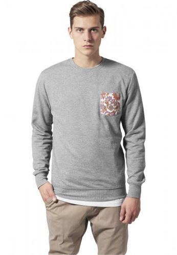Contrast Pocket Crewneck grey/flower - S