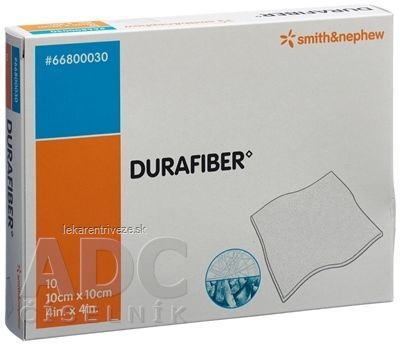 DURAFIBER Krytie na rany 10x10 cm, absorpčné, gélujúce krytie z hydrovlákna, 1x10 ks