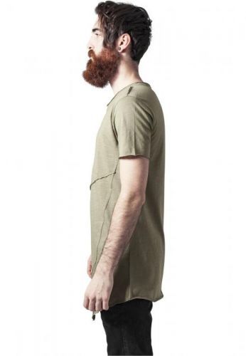Long Open Edge Front Zip Tee lightolive - L