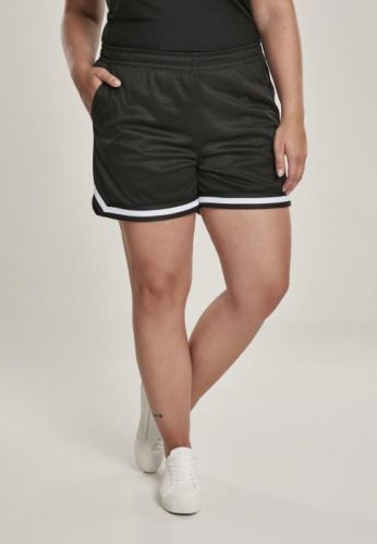 Ladies Stripes Mesh Hot Pants black - 3XL