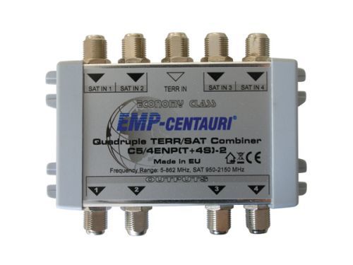 Satelitný zlučovač (C5/4ENP(T+4S)-2), 4xSAT IF+1xTV terr., vnútorný, záruka 48 mesiacov