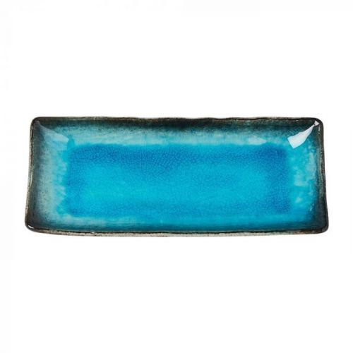 Modrý keramický servírovací tanier MIJ Sky, 29 x 12 cm