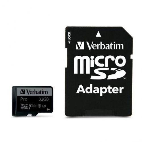 Pamäťová karta Verbatim Pro microSdhc 32GB UHS-I V30 U3 + adaptér...