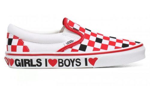 Vans Ua Classic Slip-On (I Heart)Black/True White červené VN0A4U38WKU