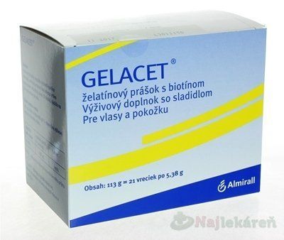 Gelacel želatínový prášok s biotínom 21 ks